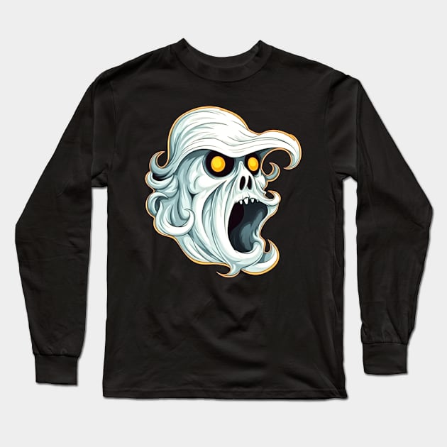 Eerie Halloween Ghoul Art - Spooky Season Delight Long Sleeve T-Shirt by Captain Peter Designs